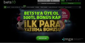 Bets10'a Üye Ol 500TL Bonus Kap